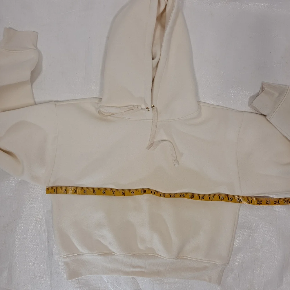 J. Crew Ivory Heritage Fleece Cropped Hoodie